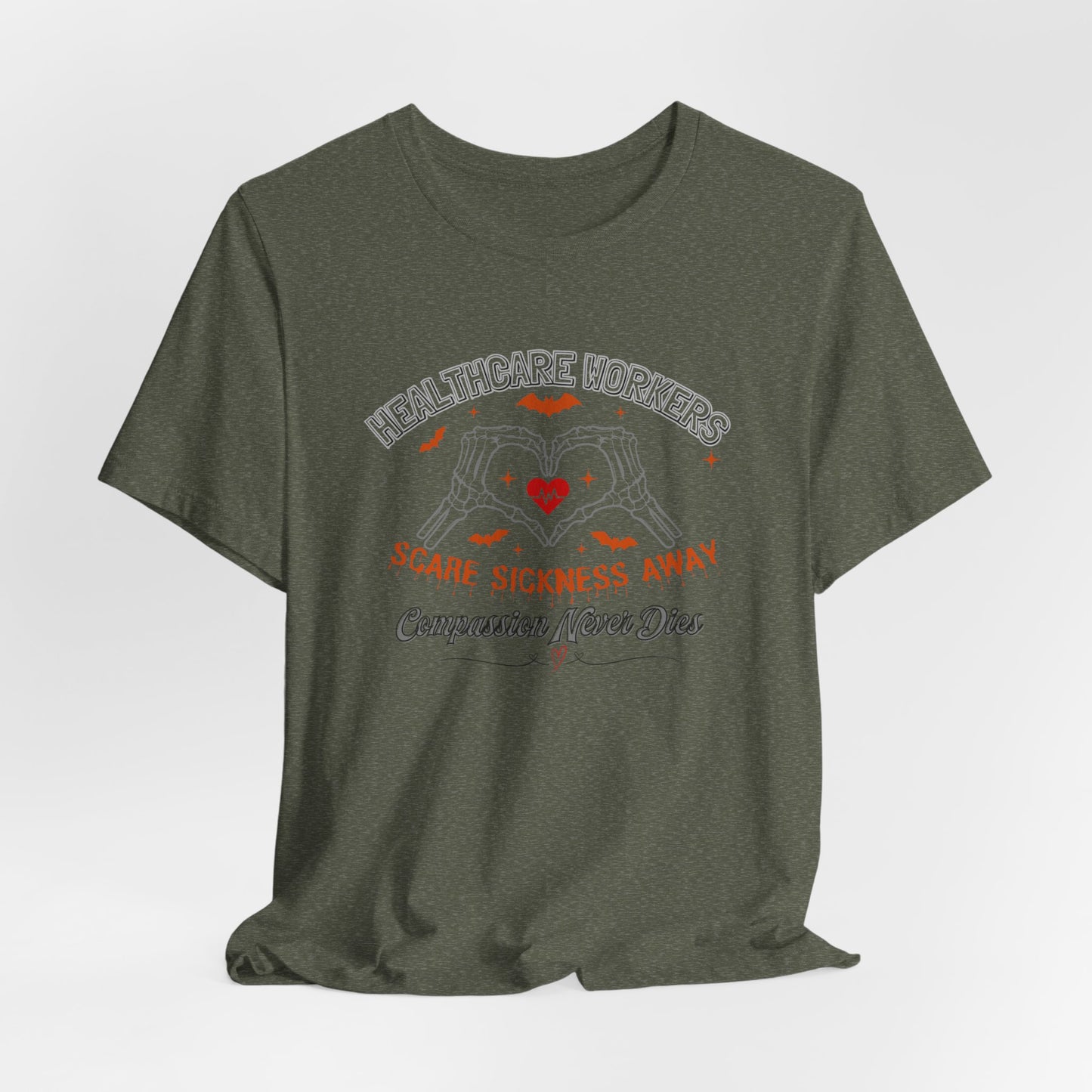 Healthcare Workers Halloween Shirt – Scare Sickness Away Skeleton Hands Tee