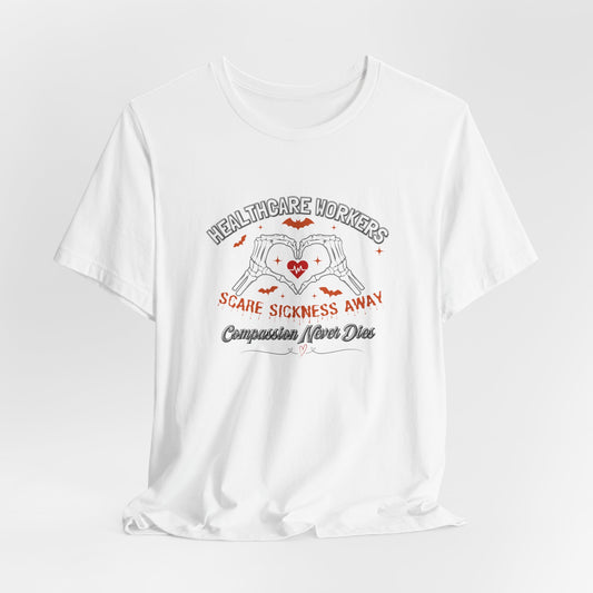 Healthcare Workers Halloween Shirt – Scare Sickness Away Skeleton Hands Tee