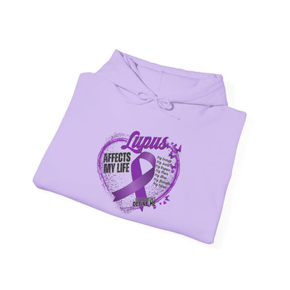 Lupus Awareness Hoodie — Purple Ribbon Heart "Affects My Life"