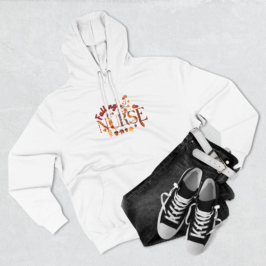 Fall Nurse Fleece Hoodie, Cozy Sweatshirt for Healthcare Workers, Autumn Gift, Nurse Appreciation, Seasonal Apparel