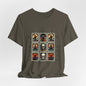 Vintage Halloween Stamp Shirt, Retro Spooky Postage Graphic Tee, Skeleton Raven Pumpkin Halloween T-Shirt