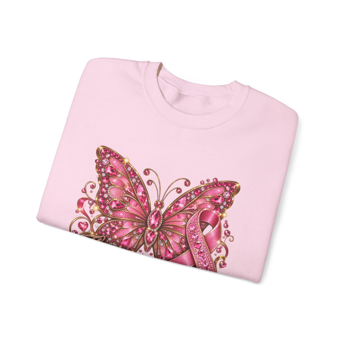Sweatshirt - The Fight Is On Breast Cancer Butterfly