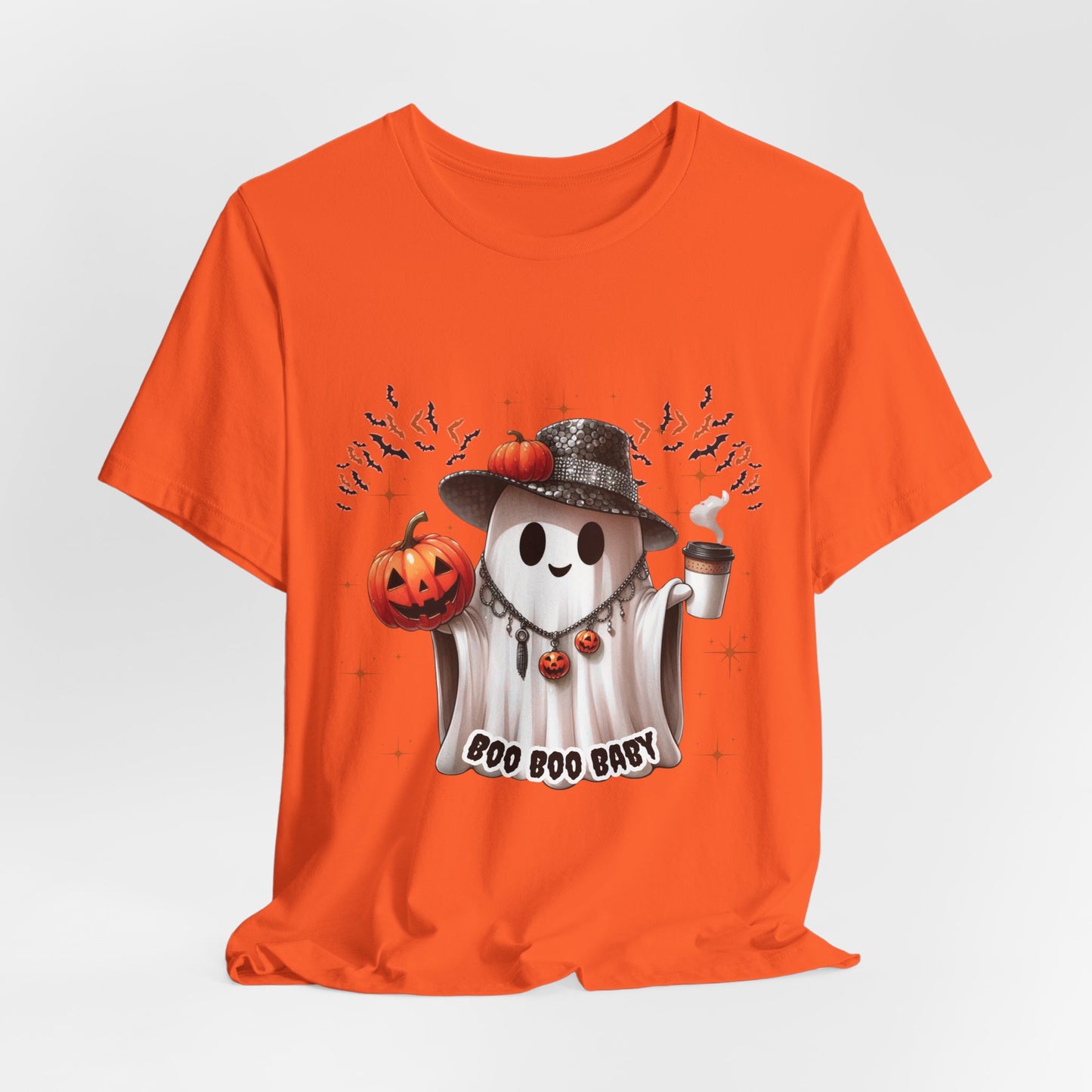 Halloween Ghost Tee, Fun Unisex Short Sleeve Shirt, Boo Boo Party Tee, Festive Autumn Apparel, Trick or Treat Shirt