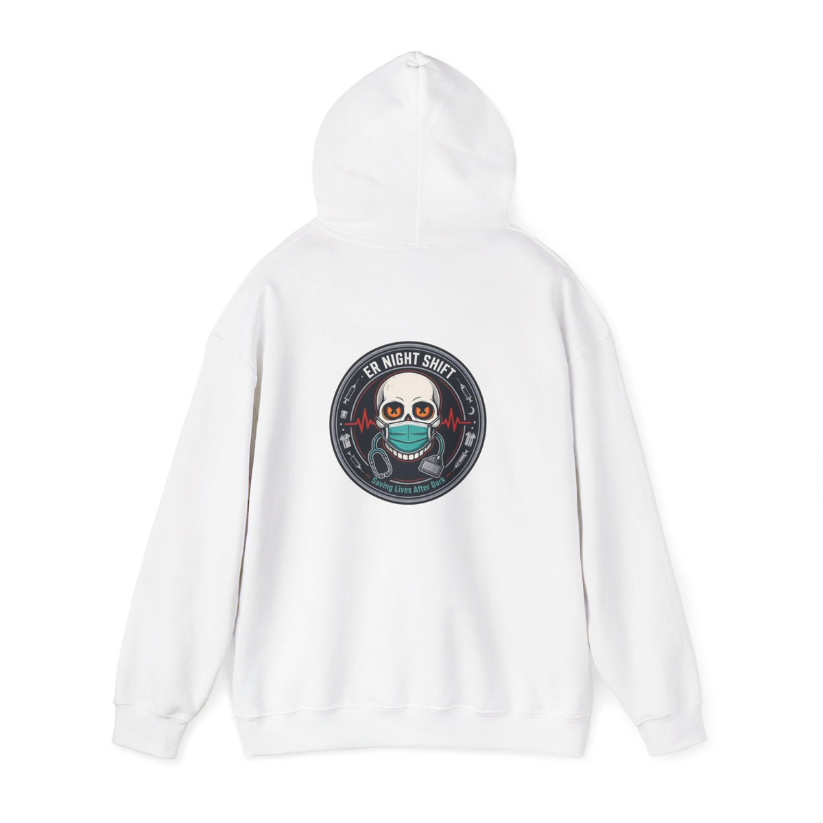 ER Night Shift Halloween Sweatshirt – Saving Lives After Dark Skeleton Medical Crewneck – Emergency Room Healthcare Shirt
