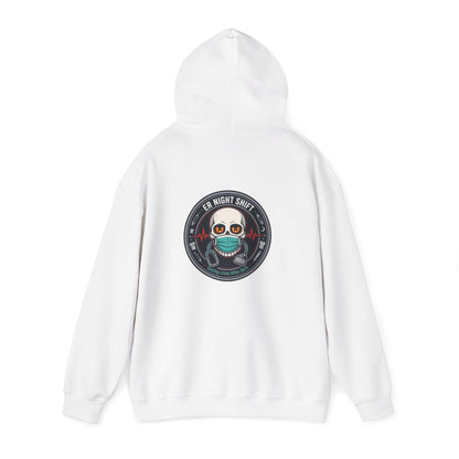 ER Night Shift Halloween Sweatshirt – Saving Lives After Dark Skeleton Medical Crewneck – Emergency Room Healthcare Shirt