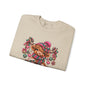 Holiday Highland Cow Crewneck Sweatshirt — "Happy Happy Holiday" Cozy Christmas Sweater