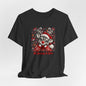 Merry Christmas Reindeer Tee – Minimalist Red Holiday Tee