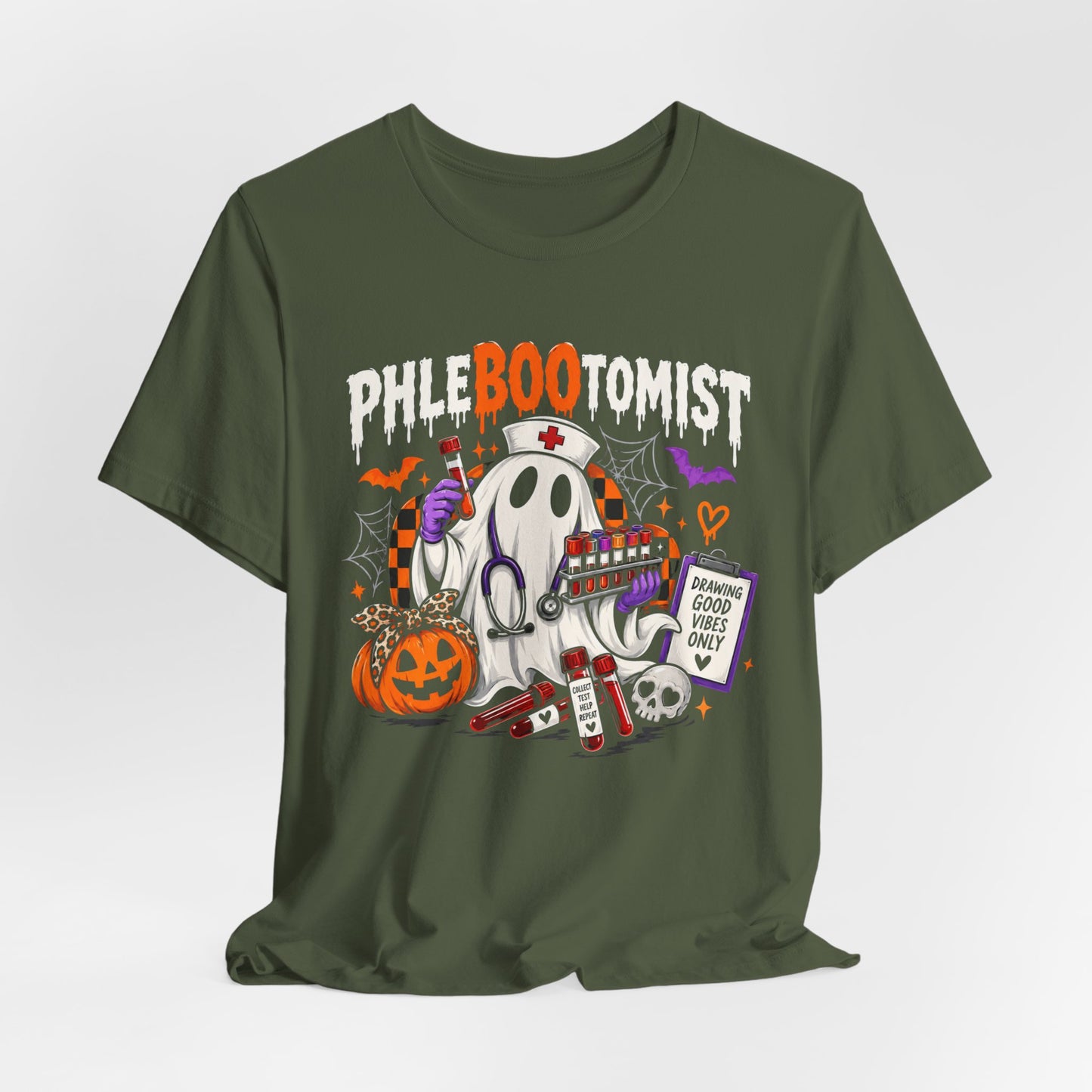 Phlebotomist Halloween Shirt | PhleBOOtomist Ghost Tee