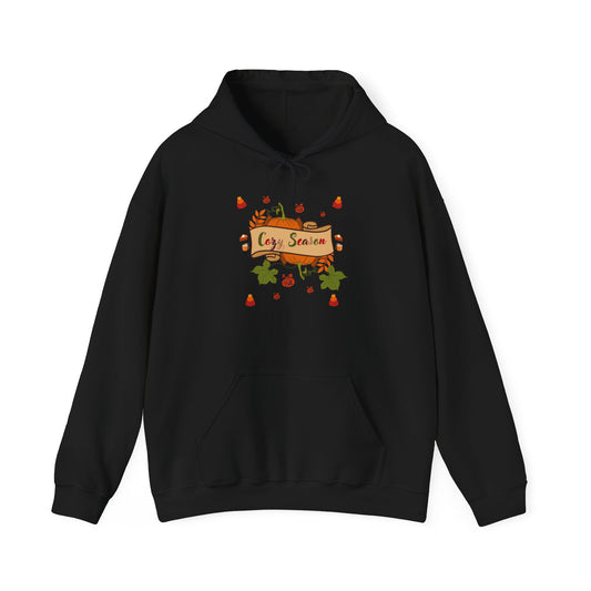 Cozy Season Pumpkin Unisex Heavy Blend™ Hooded Sweatshirt with Pumpkin Design