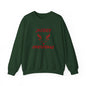 Minimalist Merry Christmas Reindeer Sweatshirt – Simple Red Holiday Crewneck