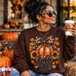 Sweatshirt - Fall Vibes Leopard Print Pumpkin Sweatshirt | Cute Autumn Graphic Crewneck