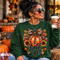 Sweatshirt - Fall Vibes Leopard Print Pumpkin Sweatshirt | Cute Autumn Graphic Crewneck