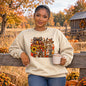 Sweatshirt - Hello Fall Leopard Print Pumpkin Sweatshirt | Plaid Autumn Graphic Crewneck