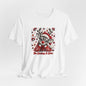 Merry Christmas Reindeer Tee – Minimalist Red Holiday Tee