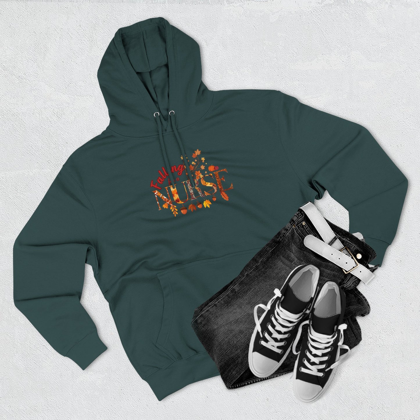 Fall Nurse Fleece Hoodie, Cozy Sweatshirt for Healthcare Workers, Autumn Gift, Nurse Appreciation, Seasonal Apparel