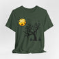 Halloween Spirit Unisex Tee - Cute Fall Graphic Tee, Autumn Clothing, Witch Shirt, Halloween Costume Top, Tree and Moon Shirt