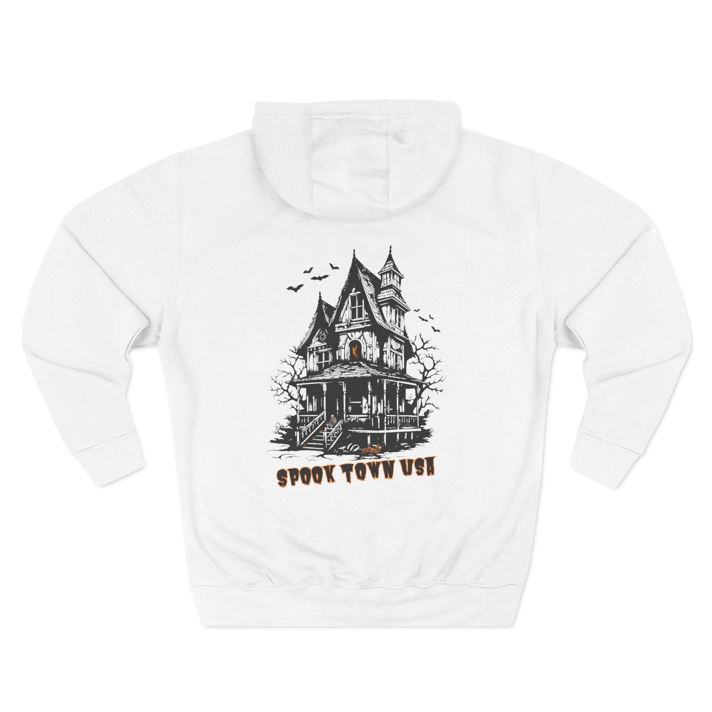 Spook Town USA Halloween Hoodie, Skeleton Back Print Sweatshirt, Spooky Season Graphic Hoodie, Halloween Streetwear