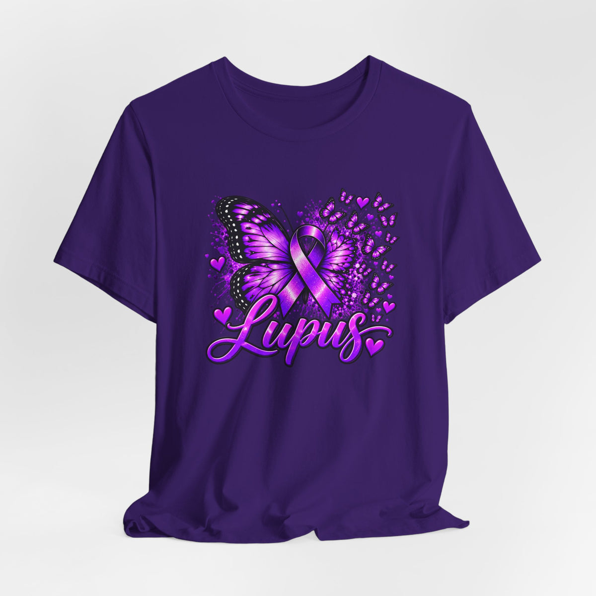 Lupus Awareness Butterfly & Purple Ribbon Shirt | Purple Lupus Support Tee