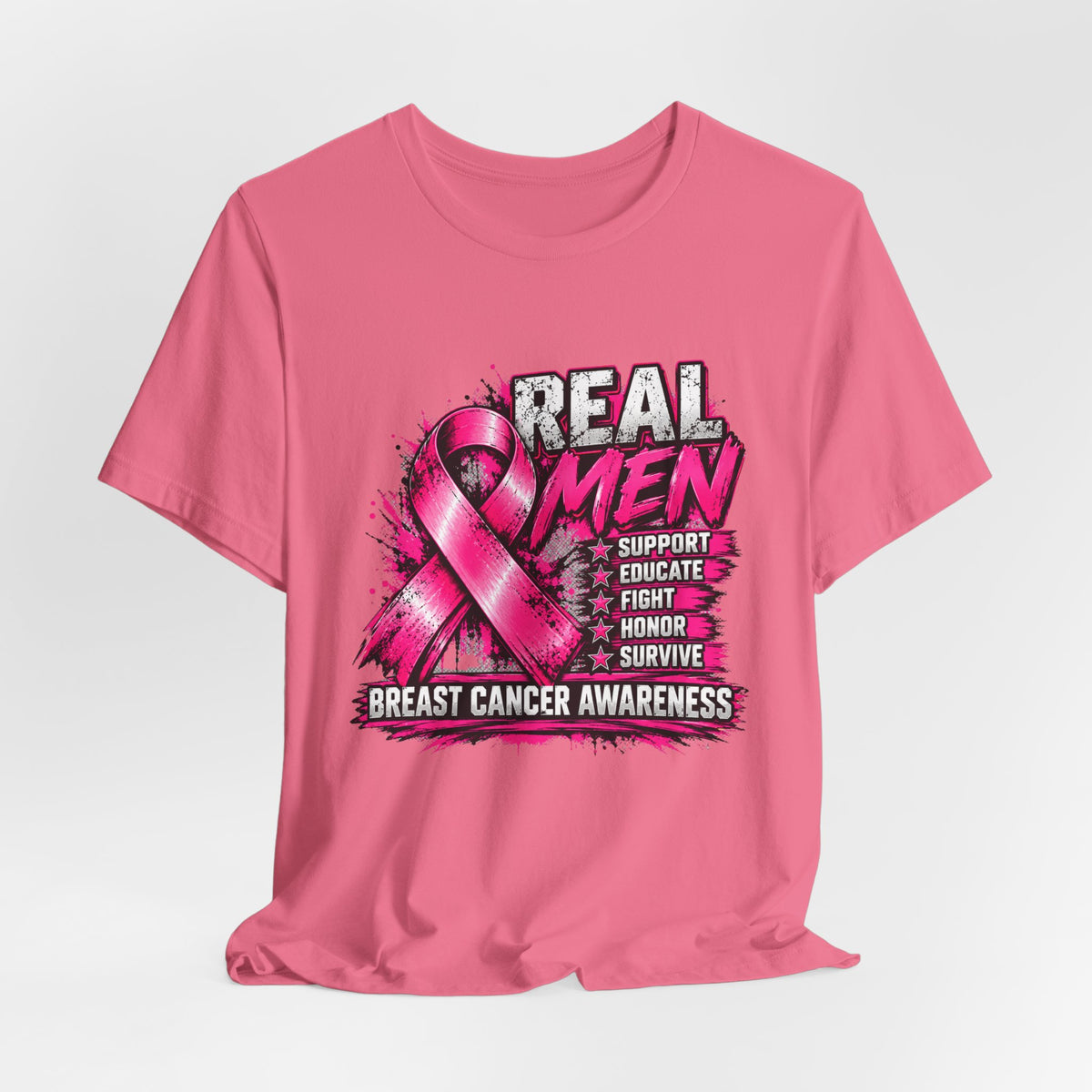 Real Men Support Breast Cancer Awareness Shirt | Men's Pink Ribbon Support Tee