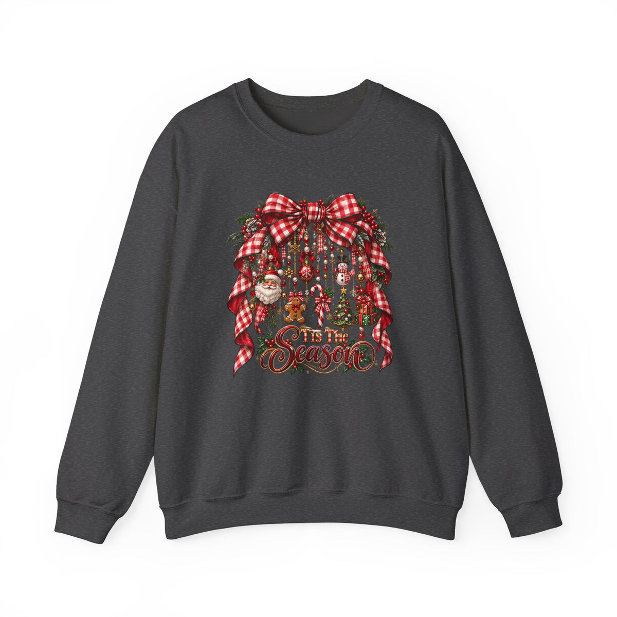 Tis The Season Christmas Bow & Ornament Sweatshirt