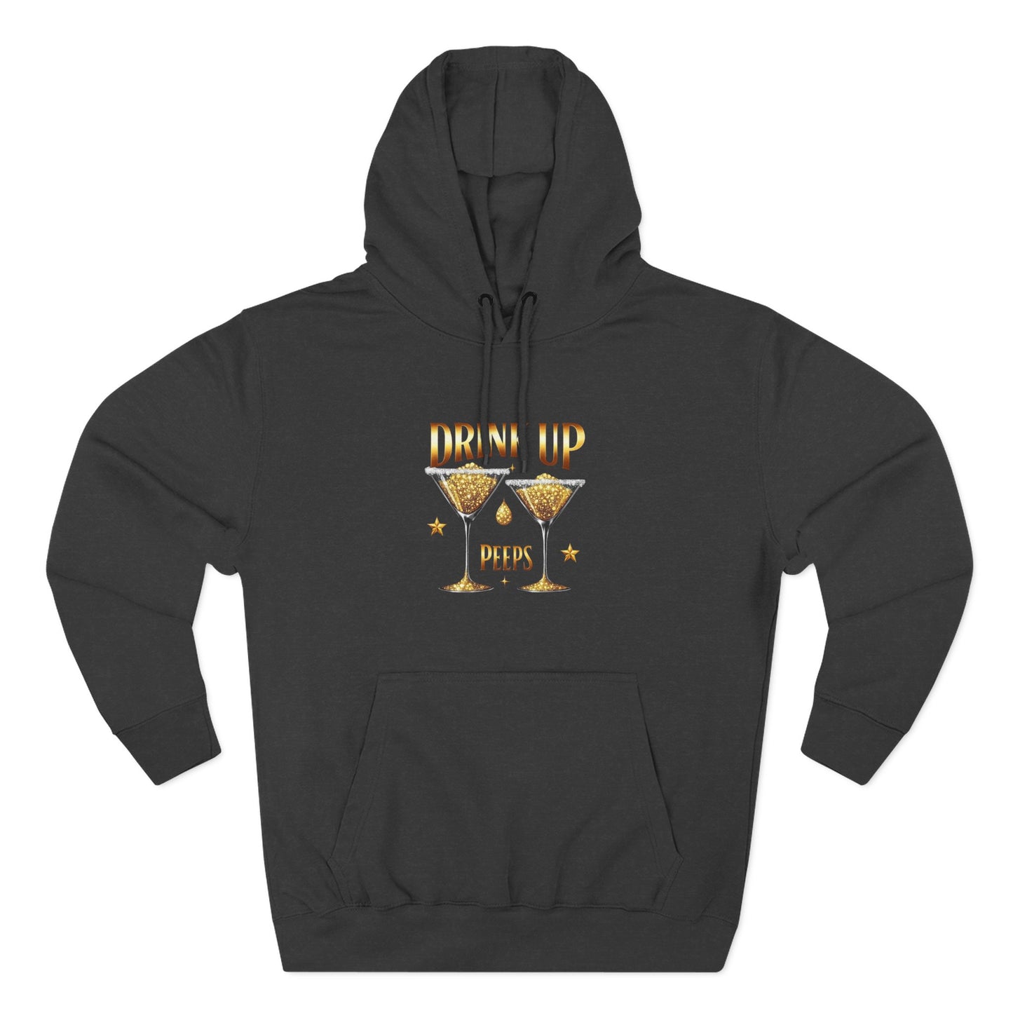 Drink Up Peeps Hoodie — New Years Gold Champagne Sweatshirt
