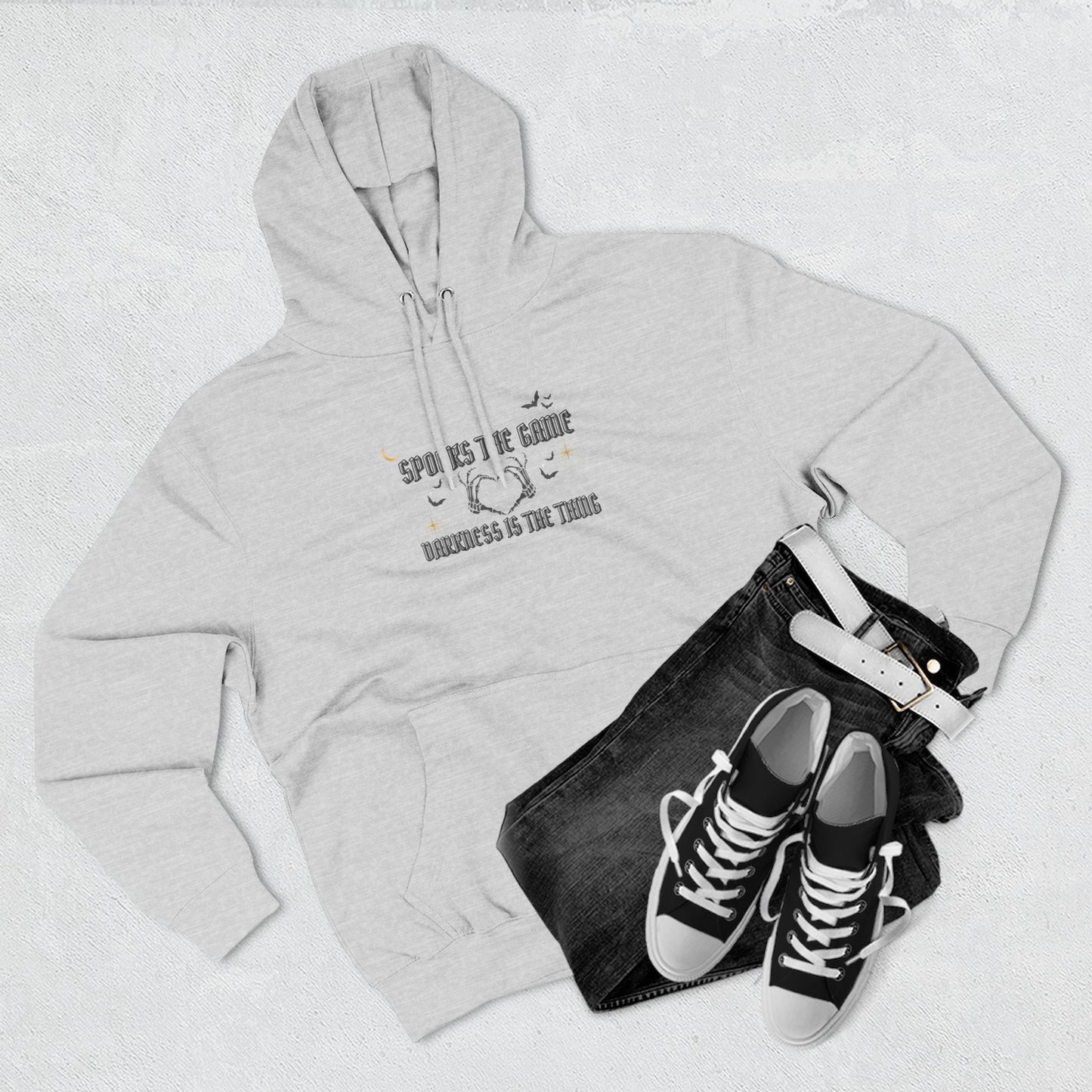 Spooks the Game Gothic Halloween Hoodie, Skeleton Hands Heart Sweatshirt, Dark Aesthetic Spooky Season Hoodie