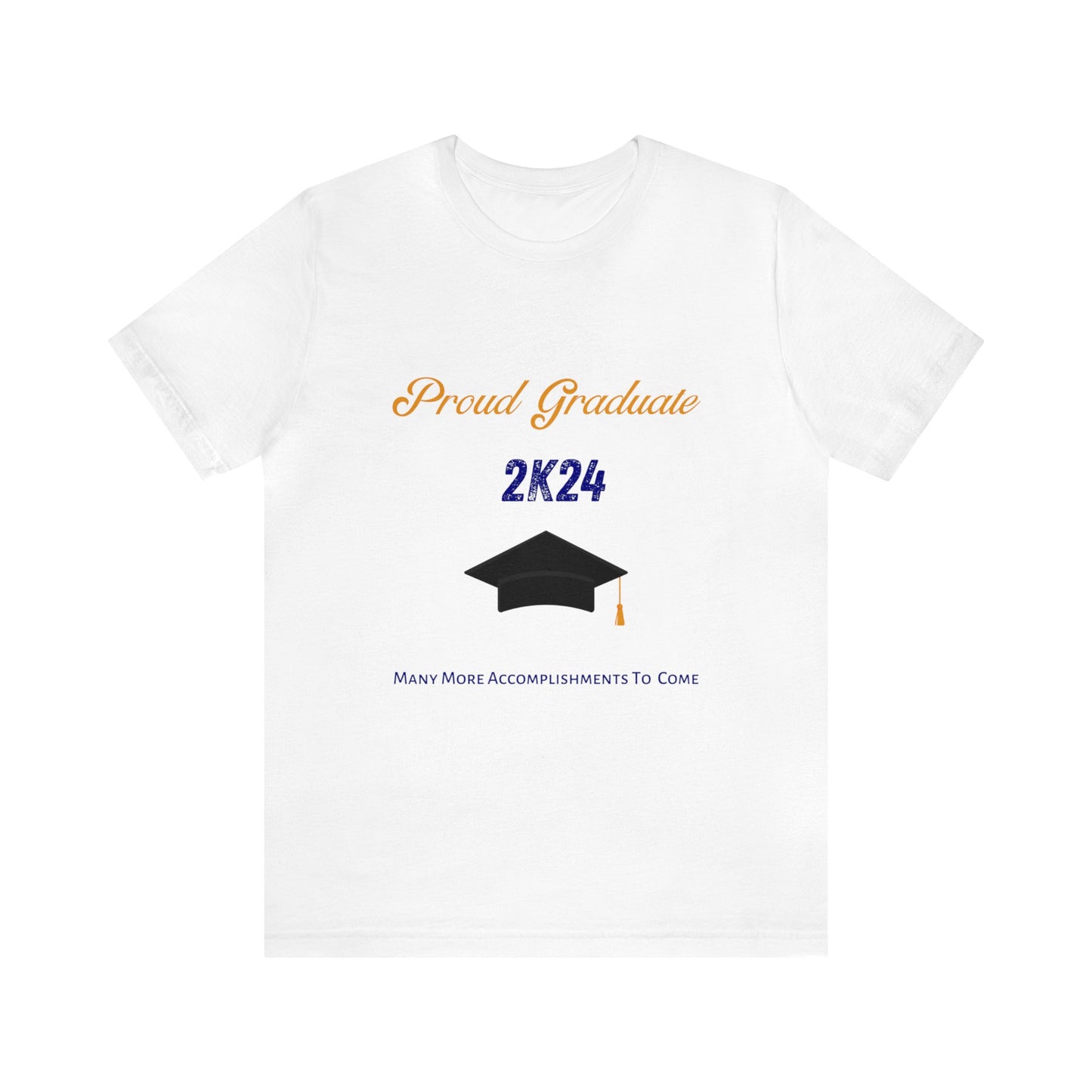 Proud Graduate - White Shirt - Navy - Unisex Jersey Short Sleeve Tee