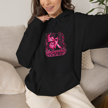 Pink Butterfly 'Be Remarkable' Hoodie - Women's Inspirational Graphic Sweatshirt