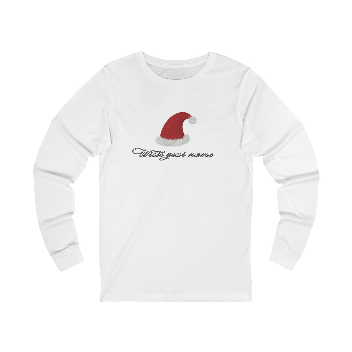 Santa Hat Long Sleeve Tee — 'Santa, good mama' Holiday Shirt