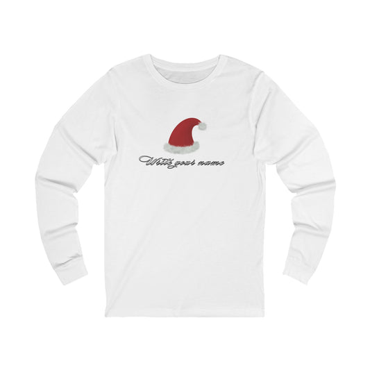 Santa Hat Long Sleeve Tee — 'Santa, good mama' Holiday Shirt
