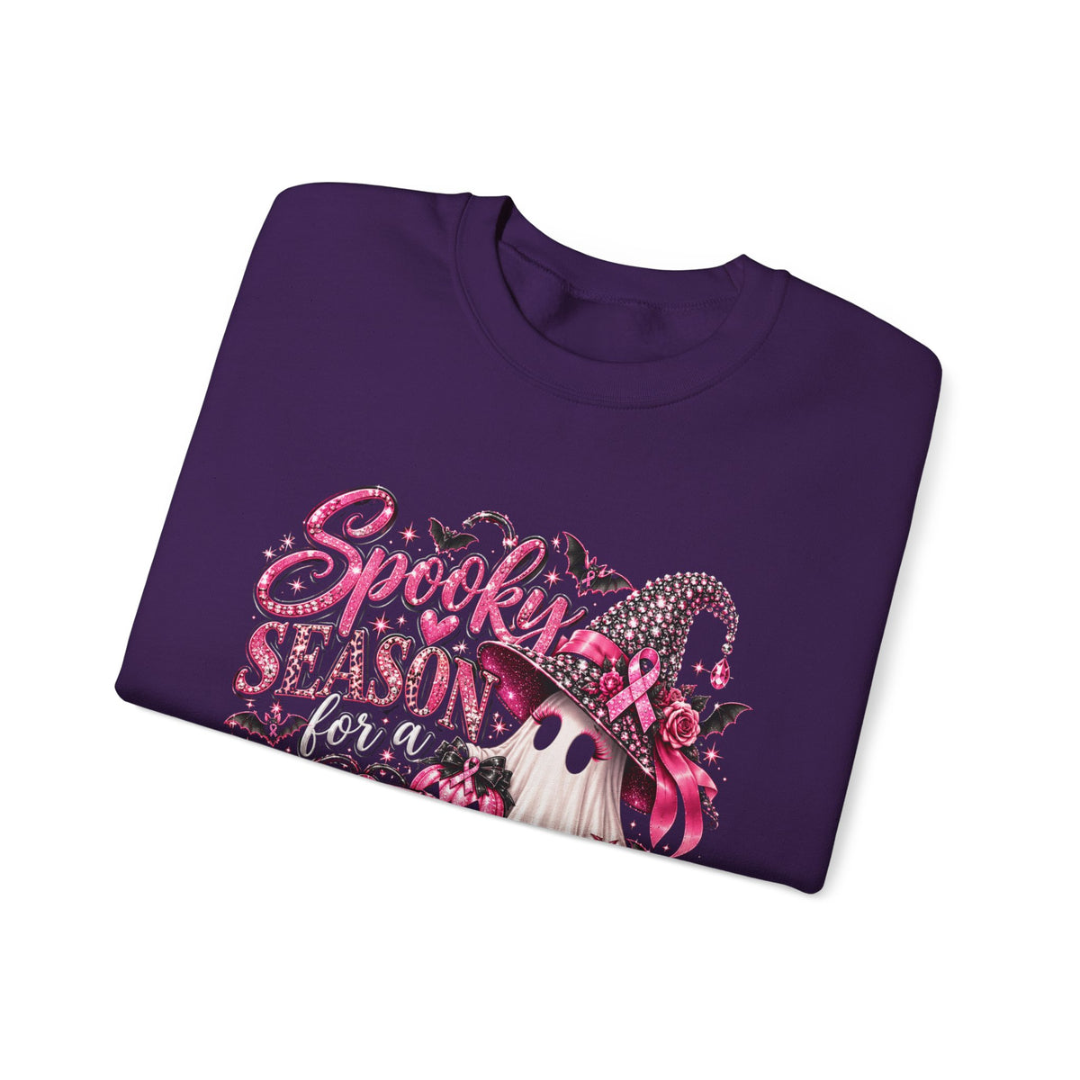 Spooky Season for a Cure Sweatshirt| Breast Cancer Awareness Halloween Ghost Tee | Pink Ribbon Witch Sweatshirt
