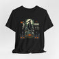 Dancing to the Bones Halloween Tee – Vintage Skeleton Graveyard Back Print Crewneck