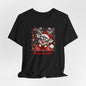 Merry Christmas Reindeer Tee – Minimalist Red Holiday Tee