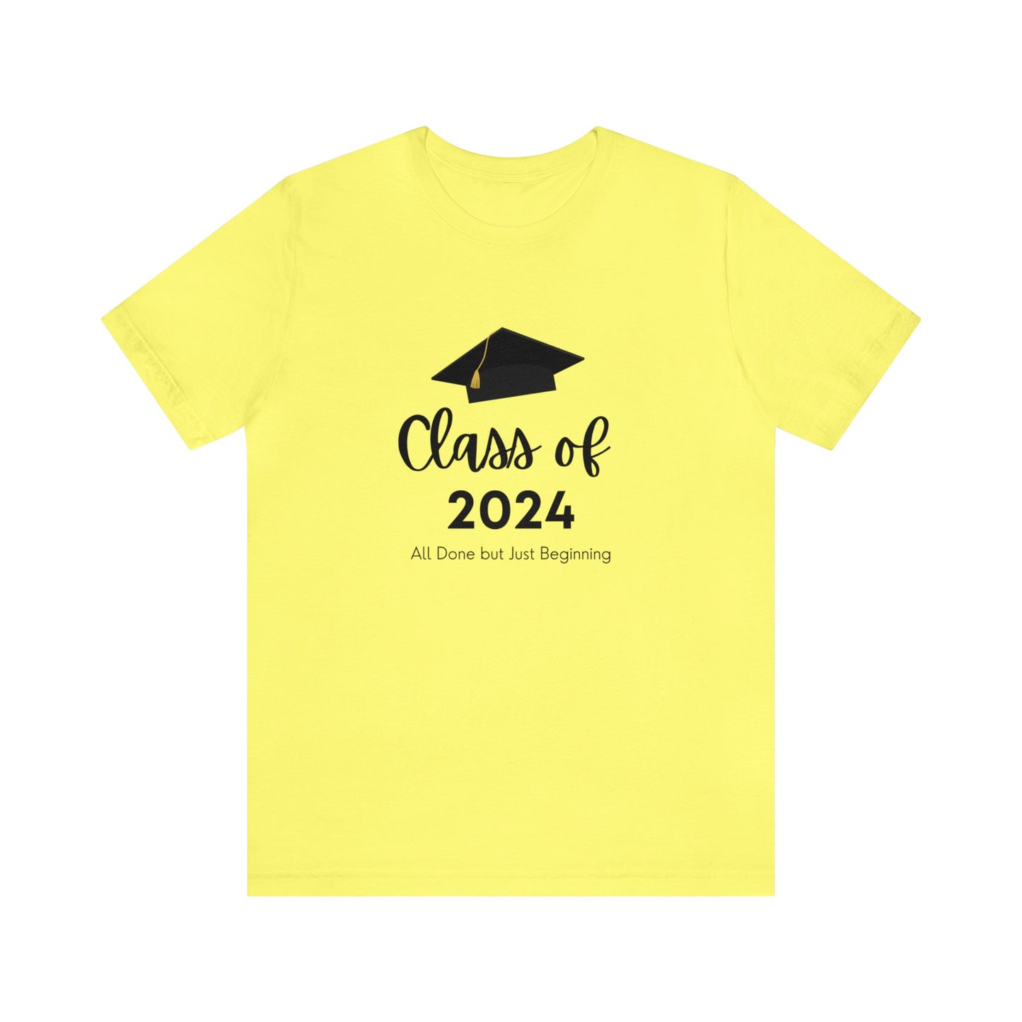 Class of 2024 - Graduation - Black Lettering - multi colors - Unisex Jersey Short Sleeve Tee