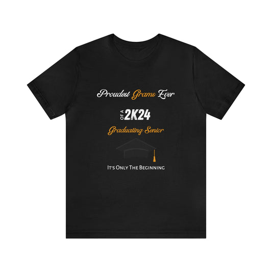 Proudest Gramps Ever - Gold Lettering - Unisex Jersey Short Sleeve Tee