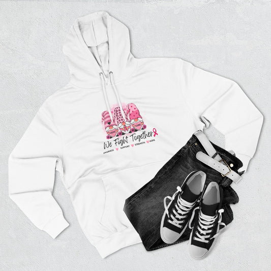 We Fight Together Breast Cancer Awareness Gnome Hoodie – Pink Ribbon Hope & Strength Sweatshirt