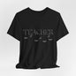 Teacher Halloween Shirt | Spooky Teacher Tee | Witch & Bat Teacher Graphic | Black and Gray Halloween Teacher T-Shirt