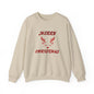 Minimalist Merry Christmas Reindeer Sweatshirt – Simple Red Holiday Crewneck