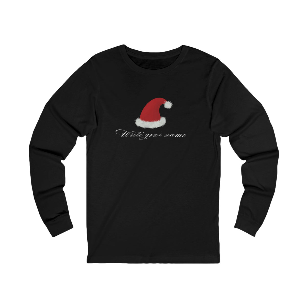 Santa Hat Long Sleeve Tee — 'Santa, good mama' Holiday Shirt