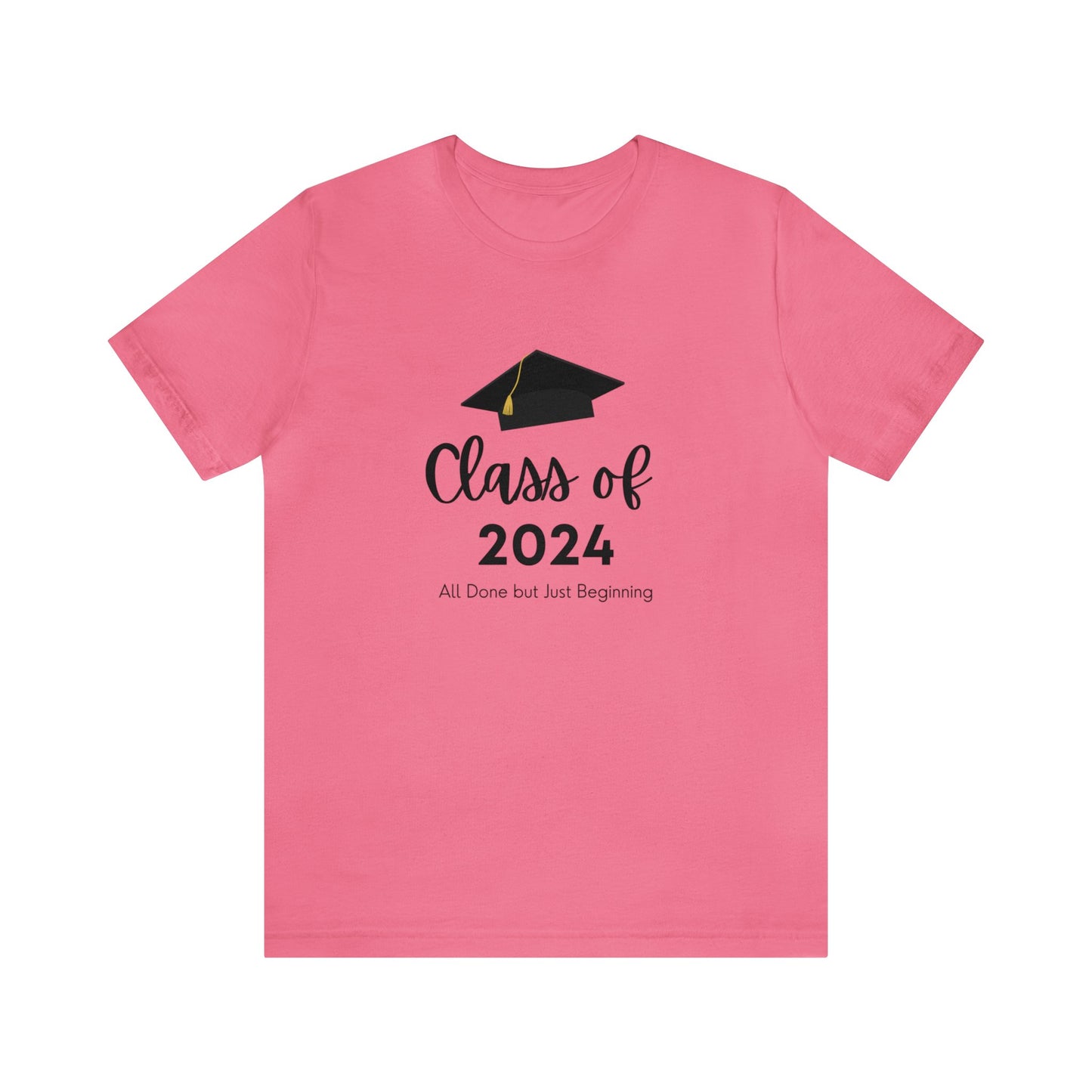 Class of 2024 - Graduation - Black Lettering - multi colors - Unisex Jersey Short Sleeve Tee