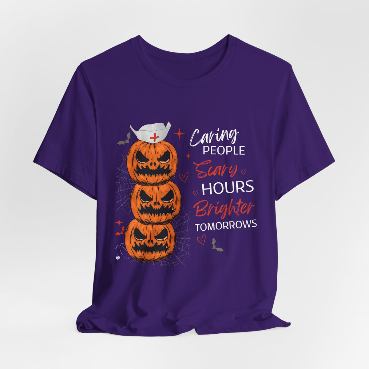 Halloween Healthcare Sweatshirt – Caring People Scary Hours Brighter Tomorrows – Spooky Medical Worker Crewneck