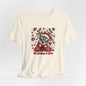 Merry Christmas Reindeer Tee – Minimalist Red Holiday Tee