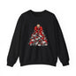 Festive Christmas Tree Sweatshirt – Red Bow & Ornament Holiday Crewneck