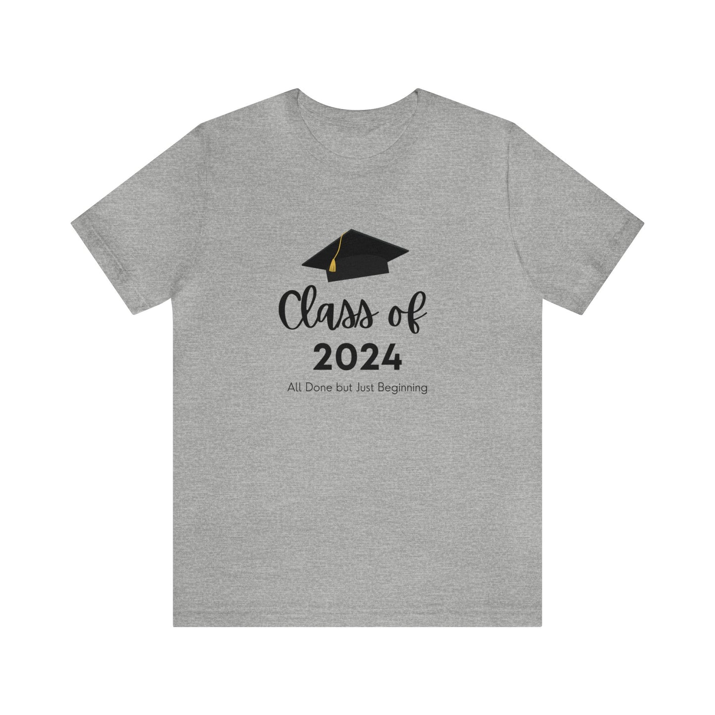 Class of 2024 - Graduation - Black Lettering - multi colors - Unisex Jersey Short Sleeve Tee