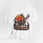 Haunted Buck Halloween T-Shirt – Undead Deer Graveyard Horror Tee