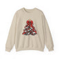 Festive Christmas Tree Sweatshirt – Red Bow & Ornament Holiday Crewneck