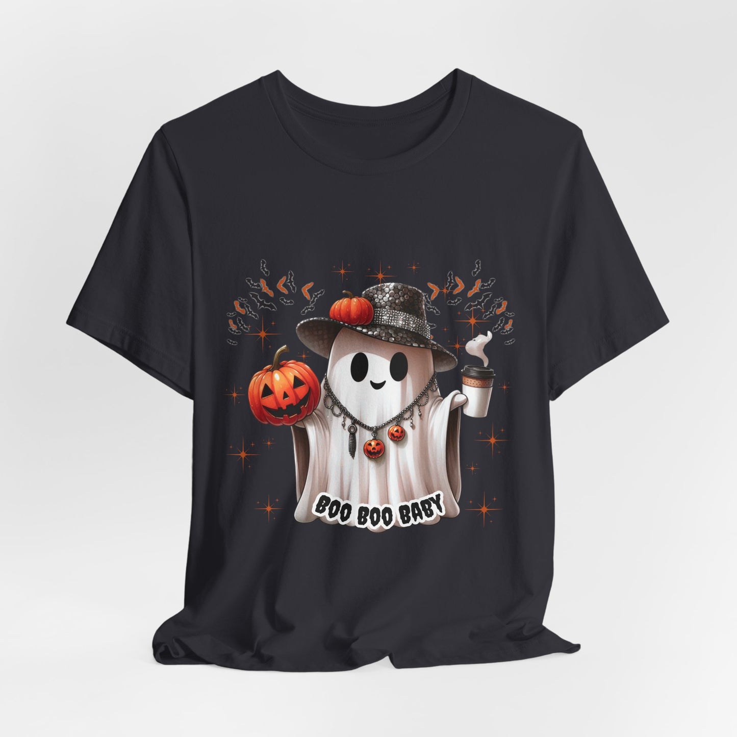 Halloween Ghost Tee, Fun Unisex Short Sleeve Shirt, Boo Boo Party Tee, Festive Autumn Apparel, Trick or Treat Shirt