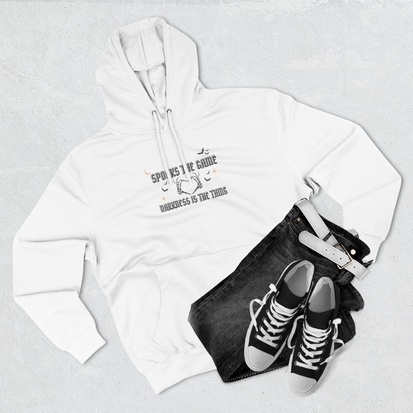 Spooks the Game Gothic Halloween Hoodie, Skeleton Hands Heart Sweatshirt, Dark Aesthetic Spooky Season Hoodie