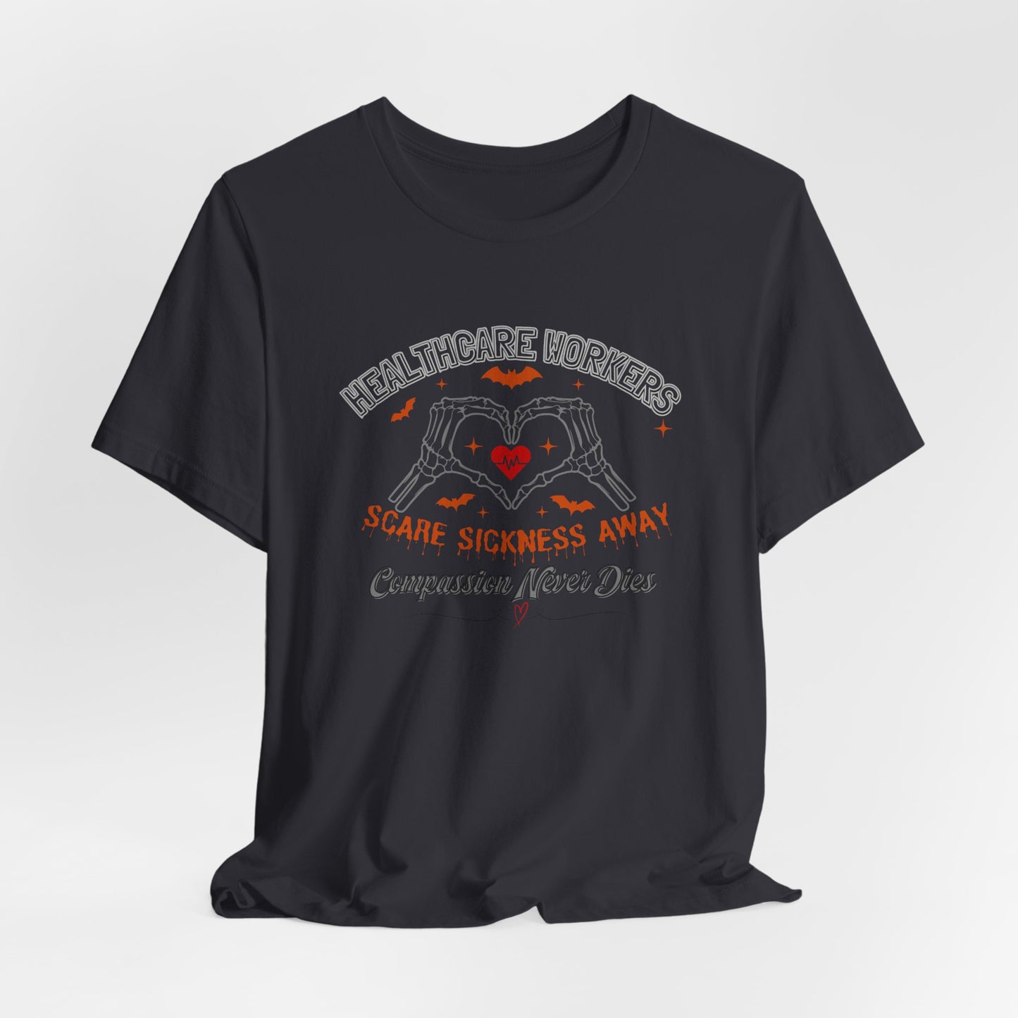 Healthcare Workers Halloween Shirt – Scare Sickness Away Skeleton Hands Tee
