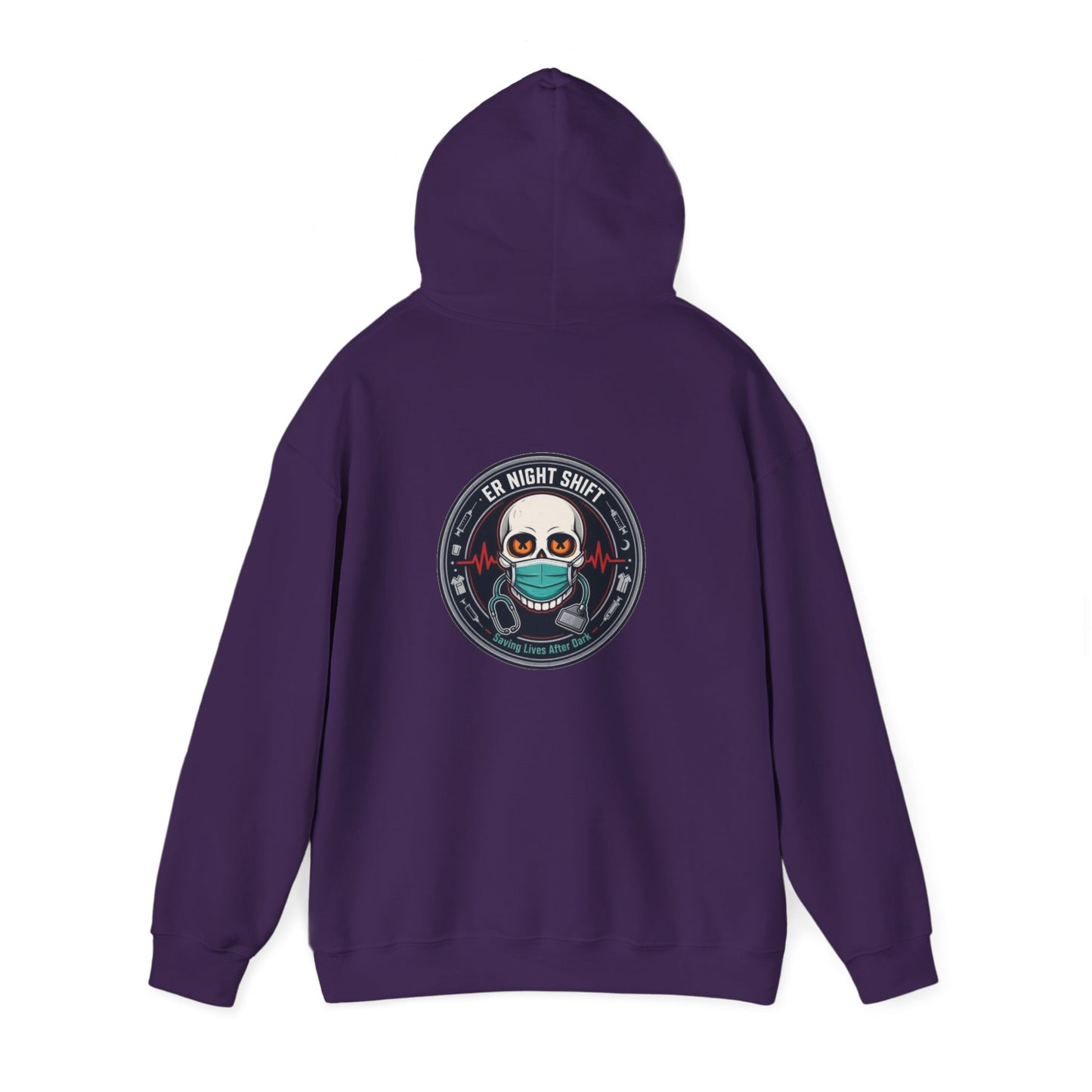 ER Night Shift Halloween Sweatshirt – Saving Lives After Dark Skeleton Medical Crewneck – Emergency Room Healthcare Shirt